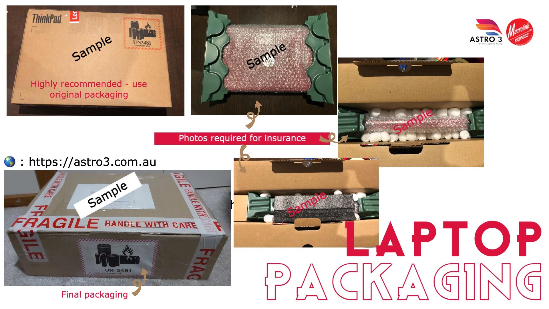 Packaging Laptop Shipments (under class 9 DG UN3481)